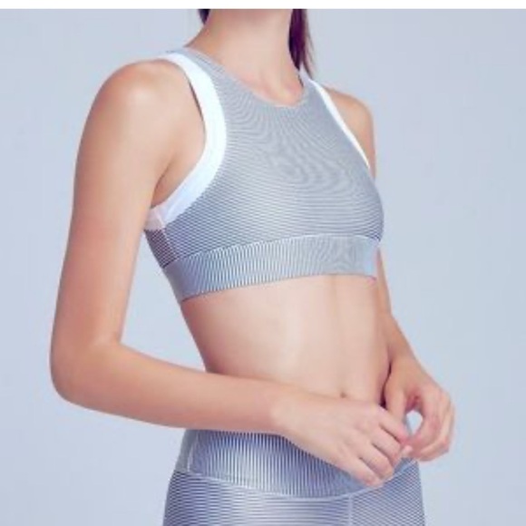 Allfenix Other - All Fenix Sports Bra grey and white stripes size small, yoga, running, cycling.